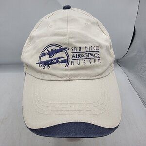 San Diego Air And Space Museum Beige Baseball Cap Hat California Casual